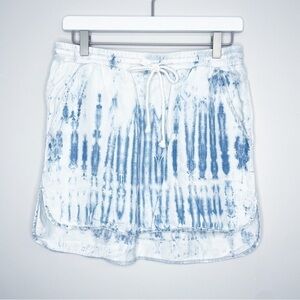 CLOTH & Stone White and Blue Tie-dye Mini Skirt Size Small